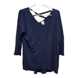 Chico’s Criss Cross Back Tunic Navy Size 2 (Large 12/14)